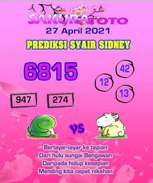 Pasaran Togel Sakura Toto Sidney Selasa 27 April 2021